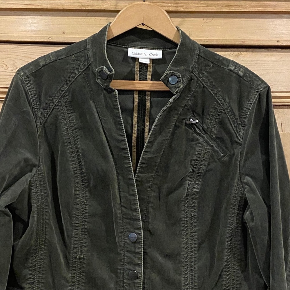 Coldwater Creek Women's Green Corduroy Jacket Size 12 - Picture 2 of 5